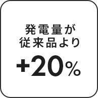 発電量が従来品より+20%